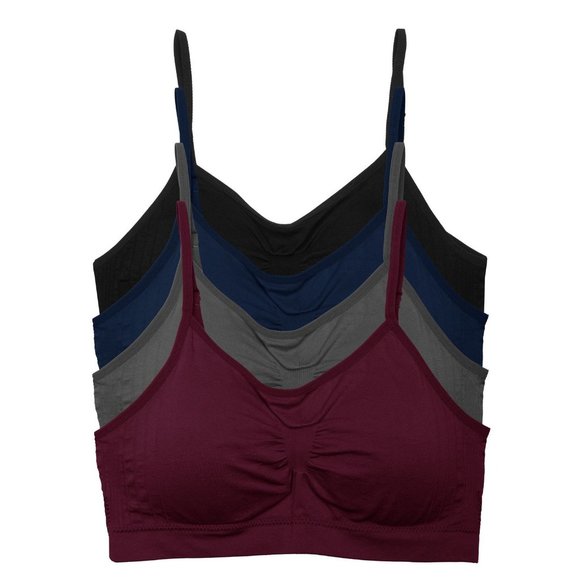 4-Pack Nylon-Spandex Comfort Cami Bra Pullover Design K0100 O. Winter New NWT